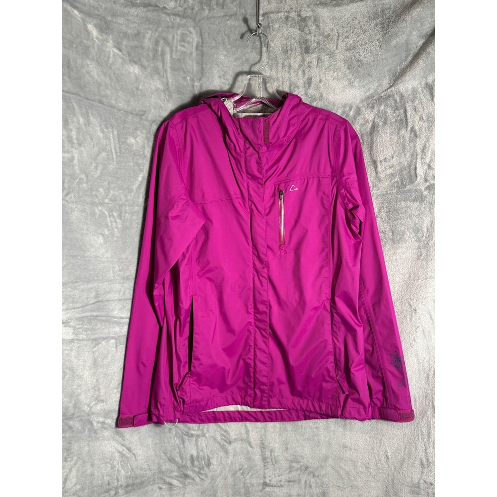 Paradox Womens Magenta Pink Hooded Rain Jacket Windbreaker Size S 74362D